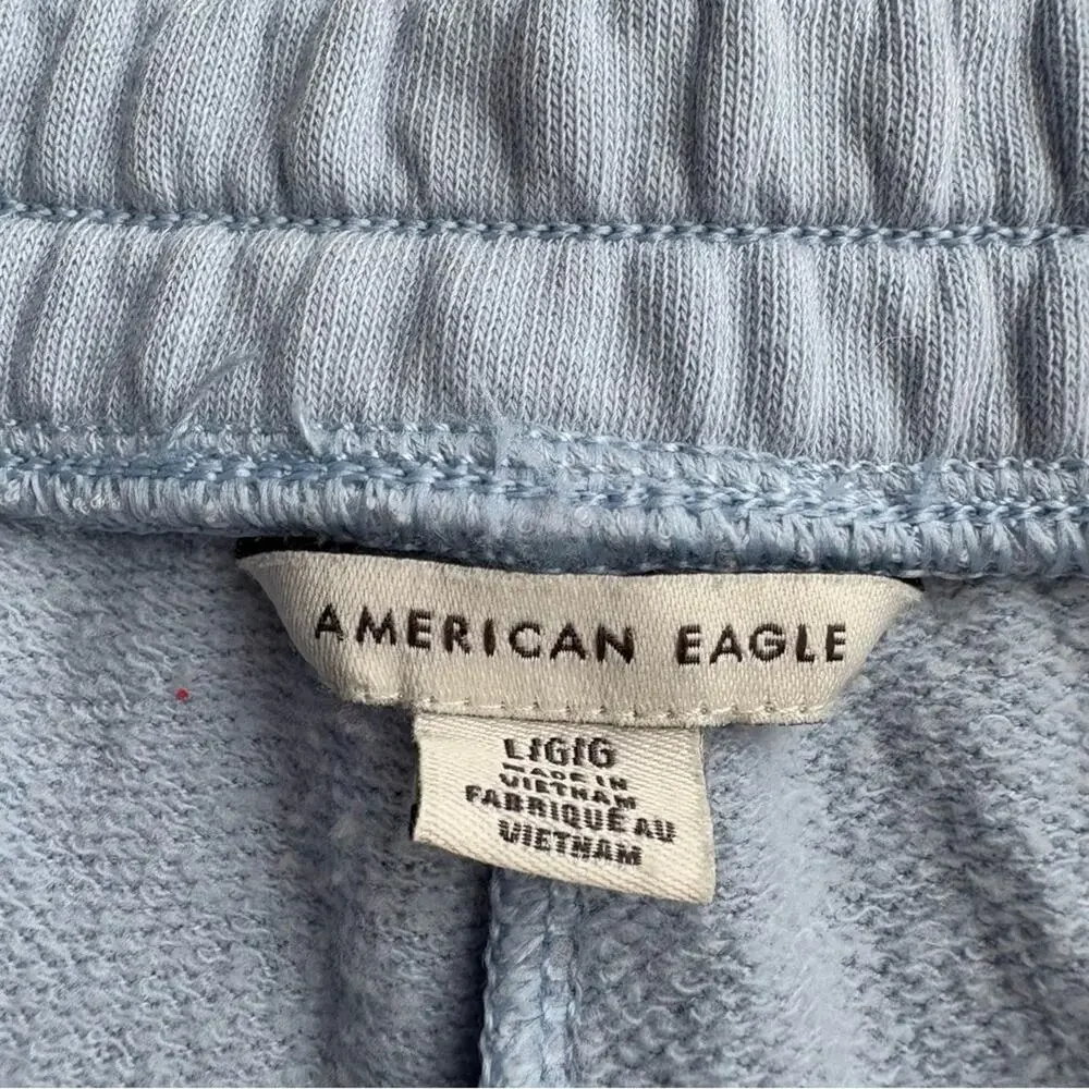 American Eagle Outfitters Gray Track Pants with Elastic Waistband size L